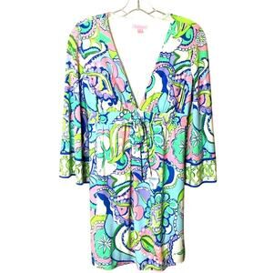 Lilly Pulitzer Tropez Tunic Conch Republic Women's Low V-Neck‎ 97993 Sz XS $238